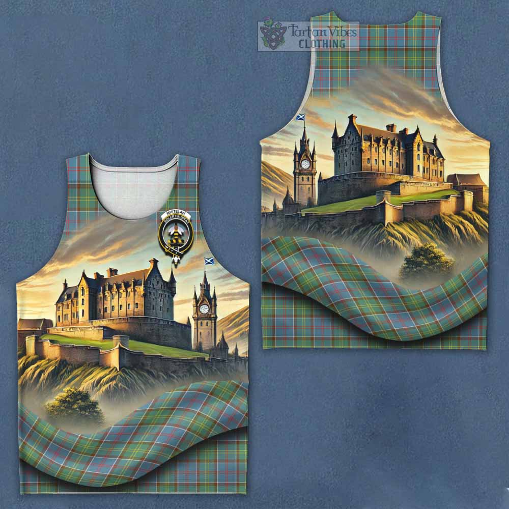 Whitelaw Tartan Family Crest Men's Tank Top with Scottish Ancient Castle Style - Tartan Vibes Clothing