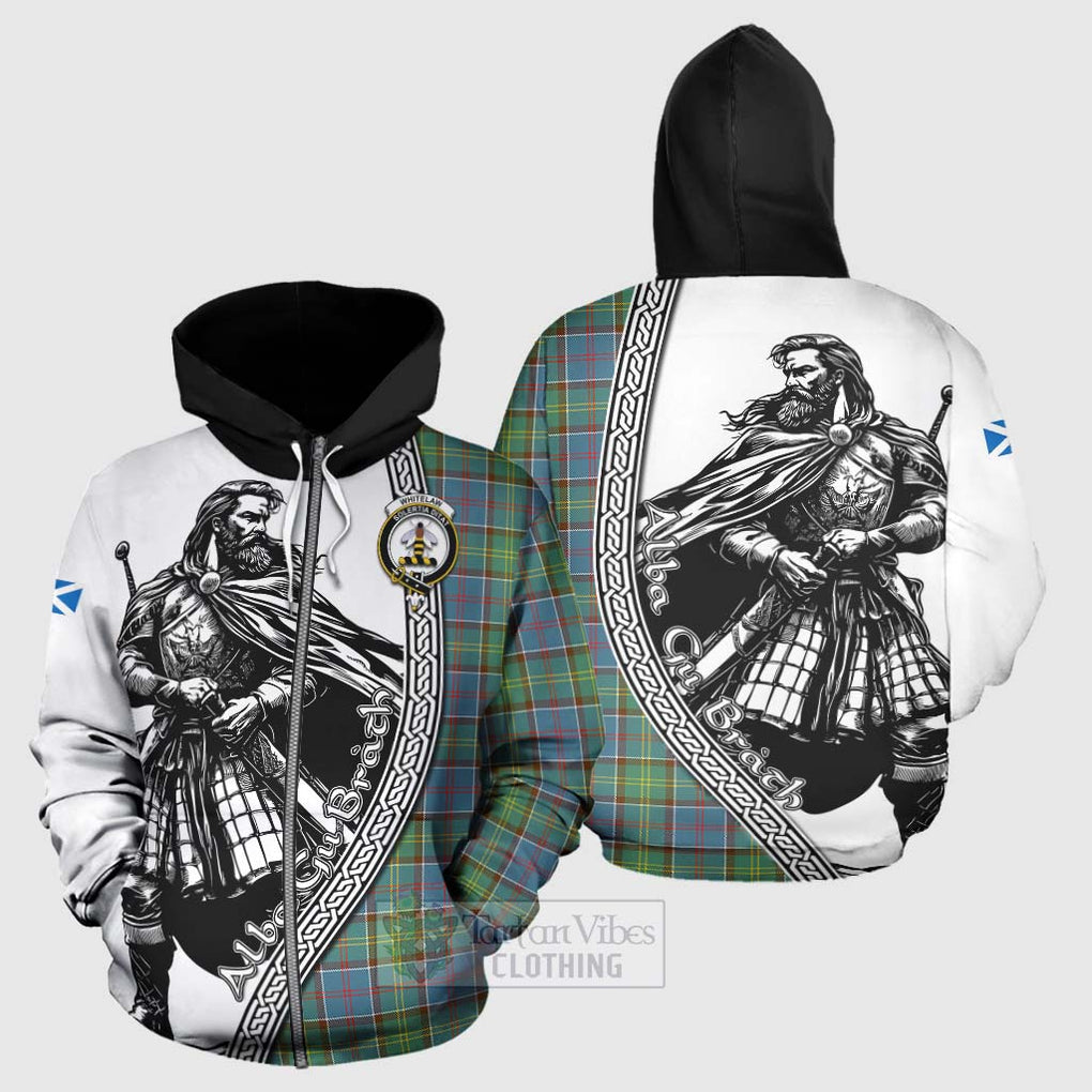 Whitelaw Tartan Clan Crest Hoodie with Highlander Warrior Celtic Style - Tartan Vibes Clothing