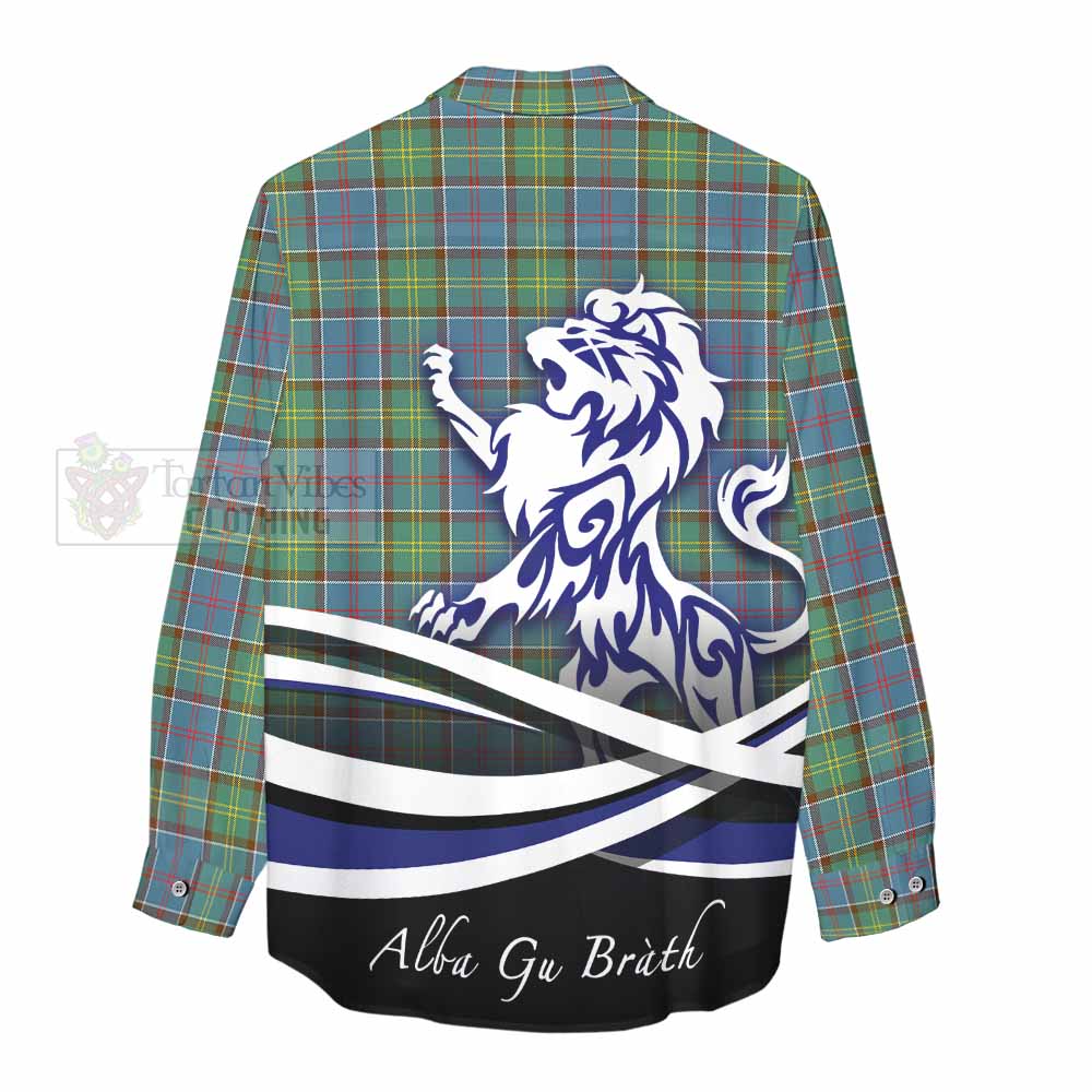 Whitelaw Tartan Women's Casual Shirt with Alba Gu Brath Regal Lion Emblem - Tartan Vibes Clothing