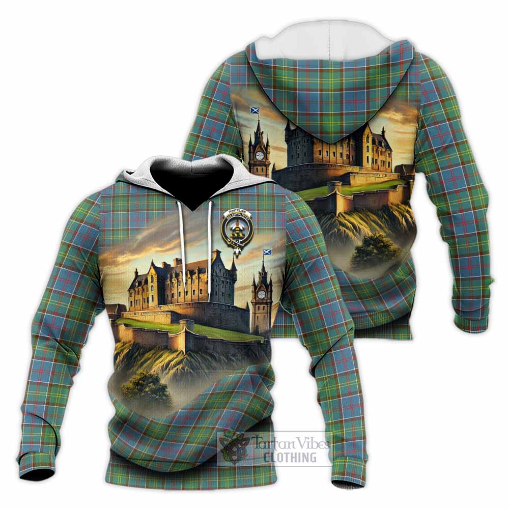 Whitelaw Tartan Family Crest Knitted Hoodie with Scottish Ancient Castle Style - Tartan Vibes Clothing
