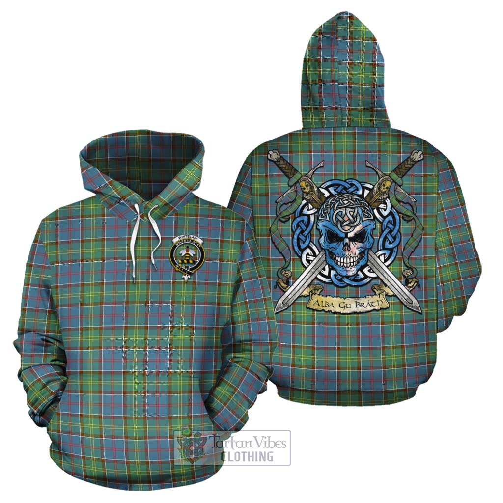 Whitelaw Tartan Cotton Hoodie with Family Crest Celtic Skull Style Zip Hoodie - Tartan Vibes Clothing