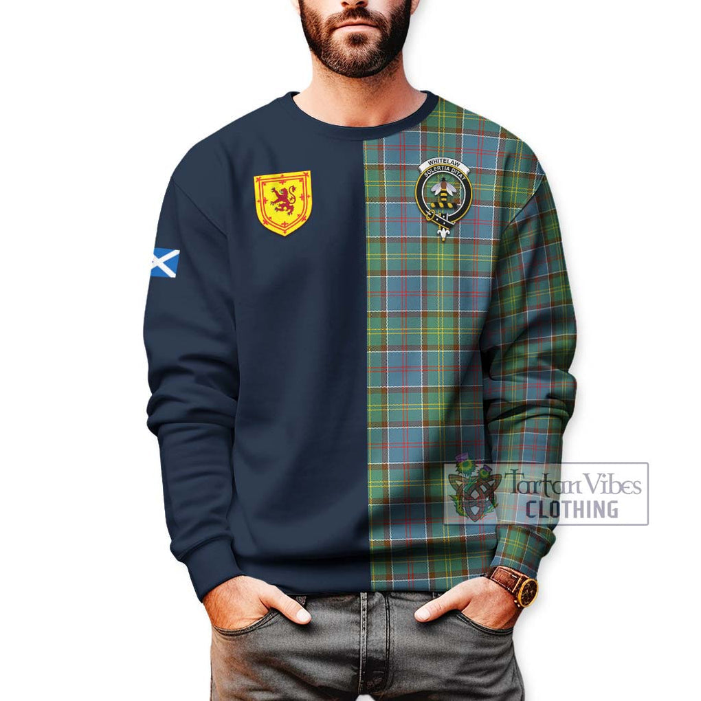 Whitelaw Tartan Sweatshirt Alba with Scottish Lion Royal Arm Half Style - Tartan Vibes Clothing