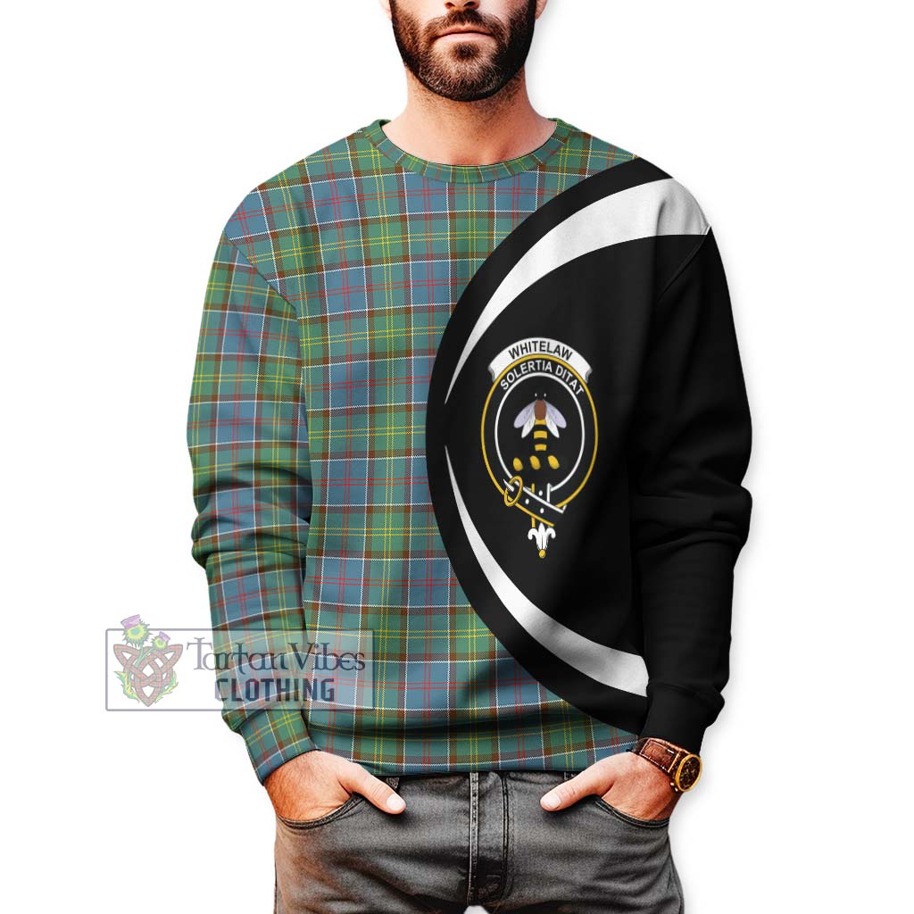 Whitelaw Tartan Sweatshirt with Family Crest Circle Style - Tartan Vibes Clothing