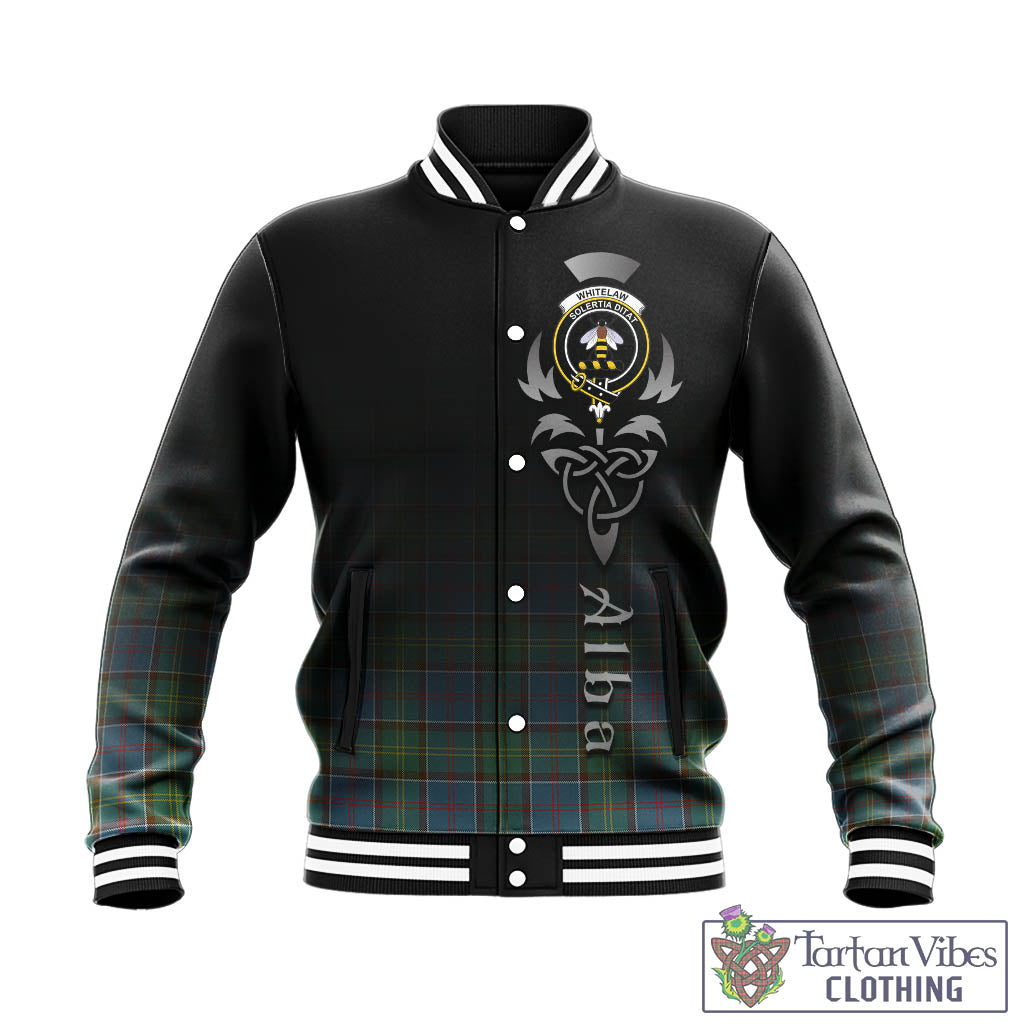 Whitelaw Tartan Baseball Jacket Featuring Alba Gu Brath Family Crest Celtic Inspired - Tartan Vibes Clothing