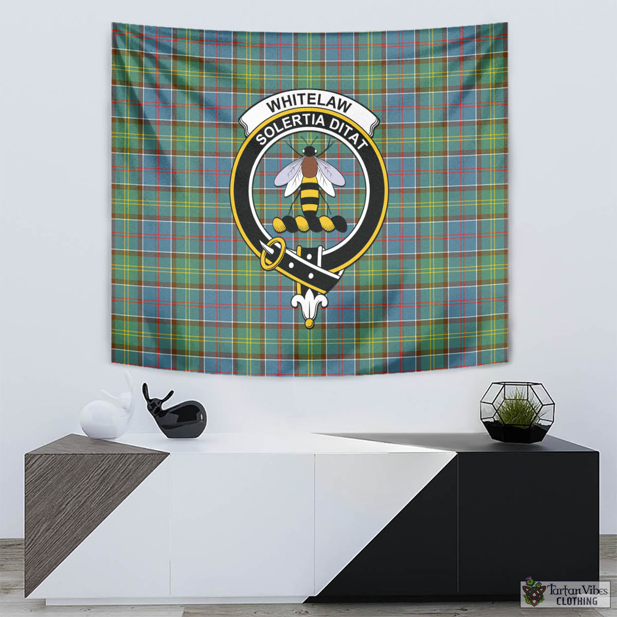 Whitelaw Tartan Tapestry Wall Hanging and Home Decor for Room with Family Crest - Tartan Vibes Clothing
