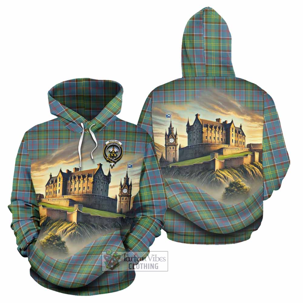 Whitelaw Tartan Family Crest Hoodie with Scottish Ancient Castle Style - Tartan Vibes Clothing