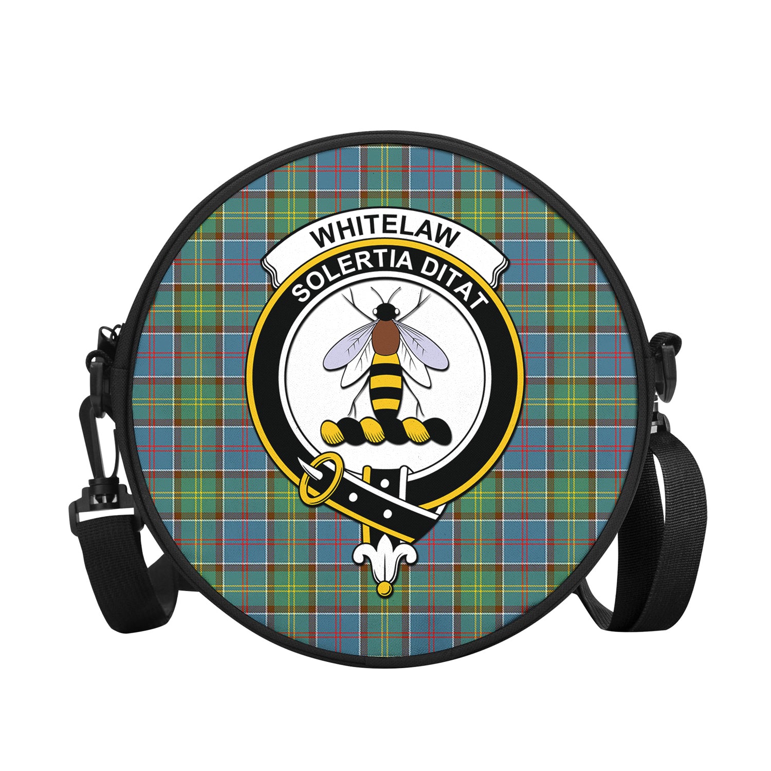 Whitelaw Tartan Round Satchel Bags with Family Crest - Tartan Vibes Clothing