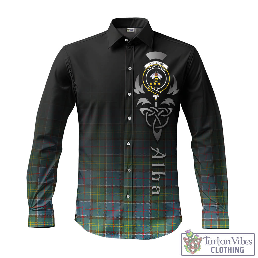 Whitelaw Tartan Long Sleeve Button Up Featuring Alba Gu Brath Family Crest Celtic Inspired - Tartan Vibes Clothing
