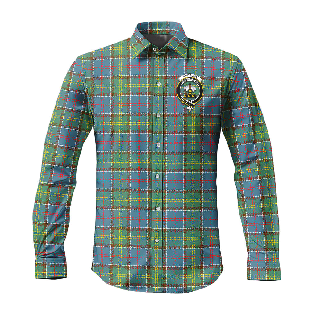 Whitelaw Tartan Long Sleeve Button Up Shirt with Family Crest Men's Shirt - Tartan Vibes Clothing