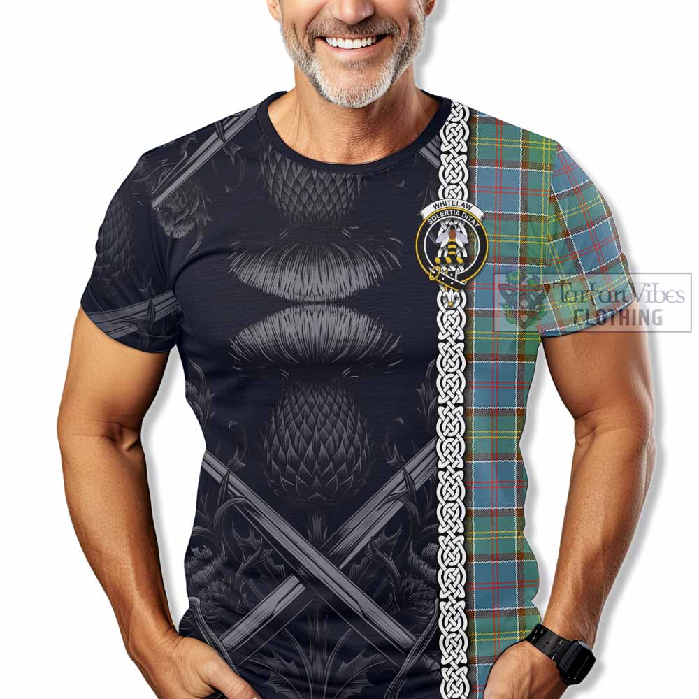 Whitelaw Tartan T-Shirt with Family Crest Cross Sword Thistle Celtic Vibes - Tartan Vibes Clothing
