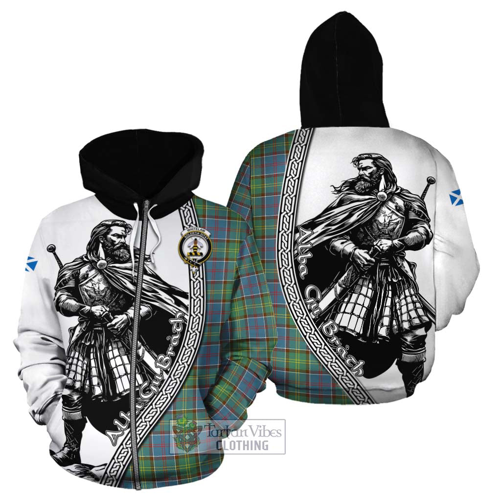 Whitelaw Tartan Clan Crest Cotton Hoodie with Highlander Warrior Celtic Style - Tartan Vibes Clothing
