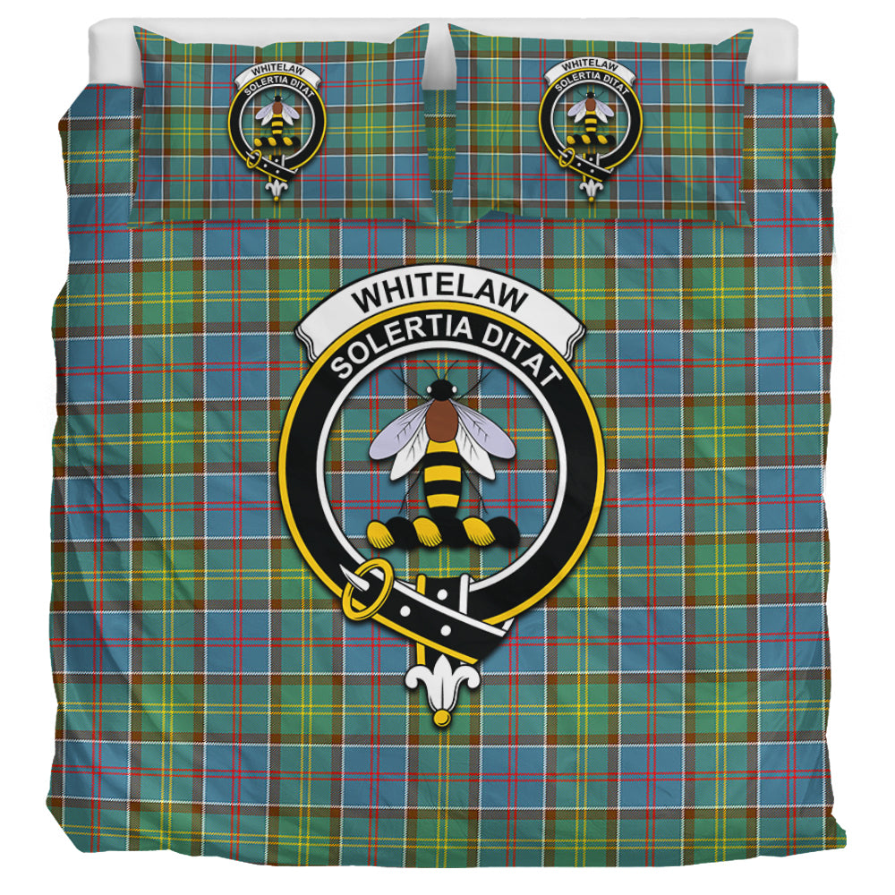 Whitelaw Tartan Bedding Set with Family Crest UK Bedding Set UK Super King 104*94 inch - Tartan Vibes Clothing