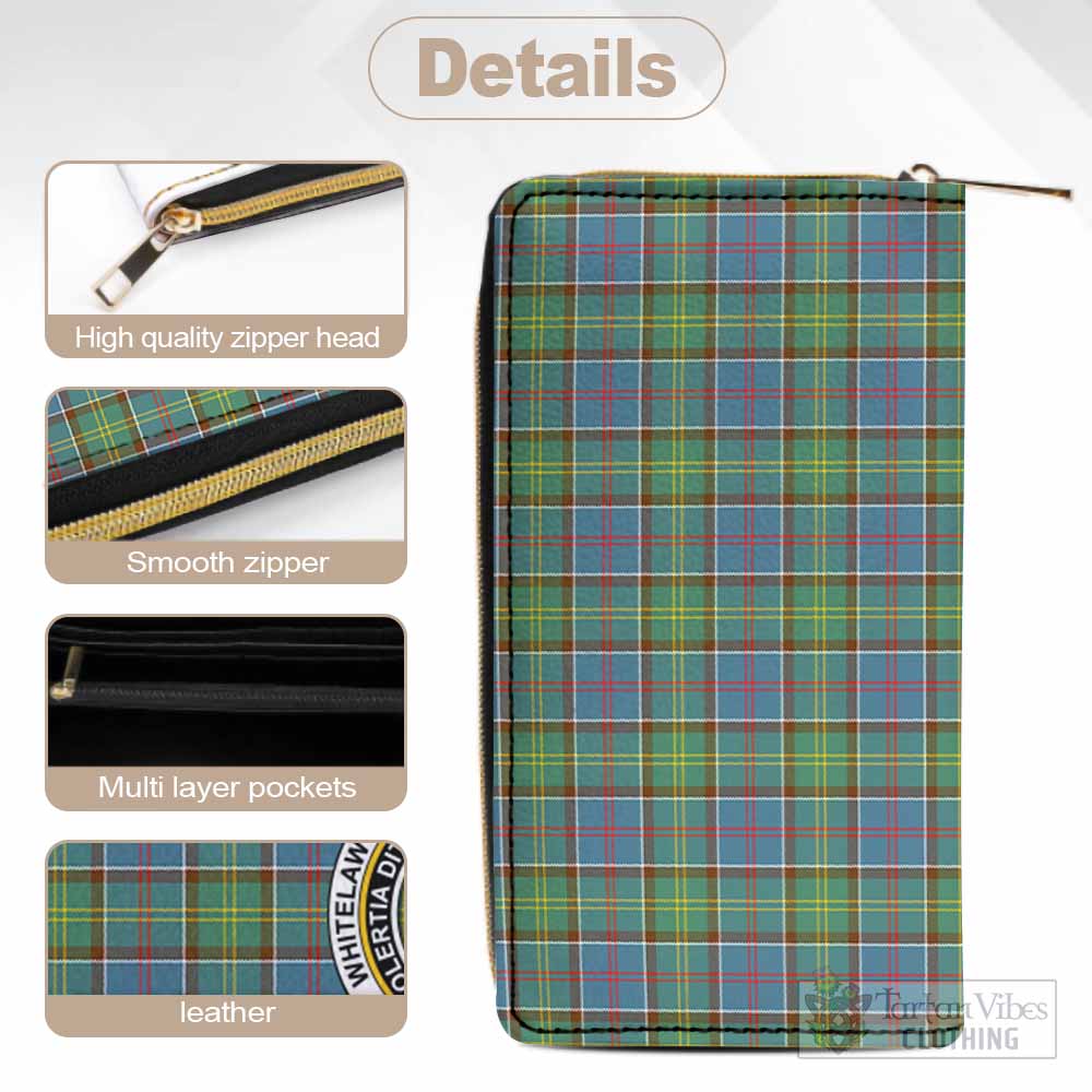 Whitelaw Tartan Women's Leather Wallet with Family Crest - Tartan Vibes Clothing
