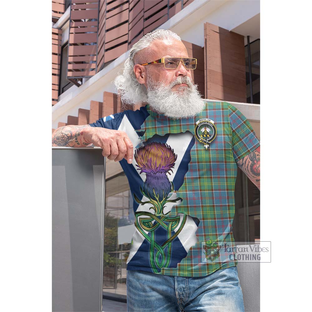 Tartan Vibes Clothing Whitelaw Tartan Family Crest Cotton T-shirt Scottish Thistle Celtic Inspired