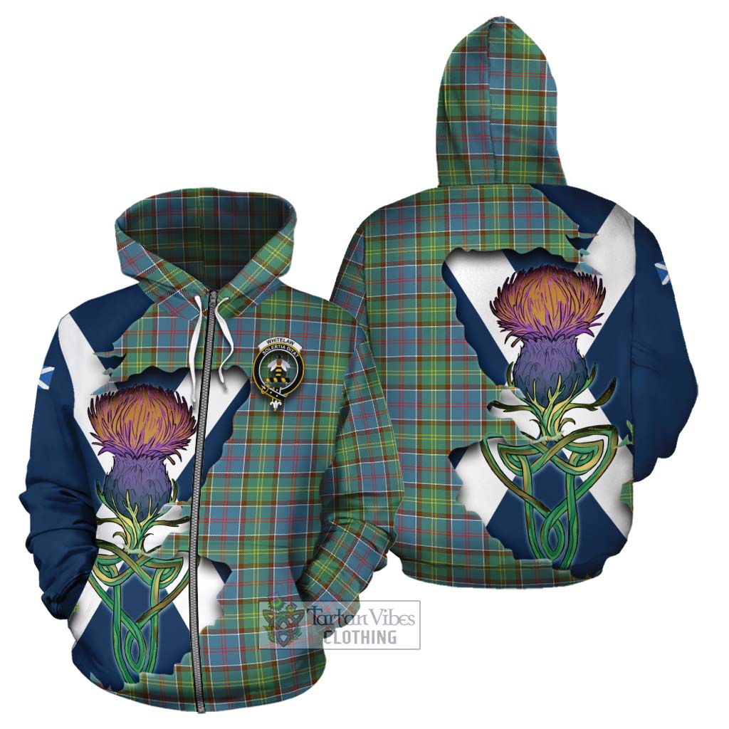 Tartan Vibes Clothing Whitelaw Tartan Family Crest Cotton Hoodie Scottish Thistle Celtic Inspired