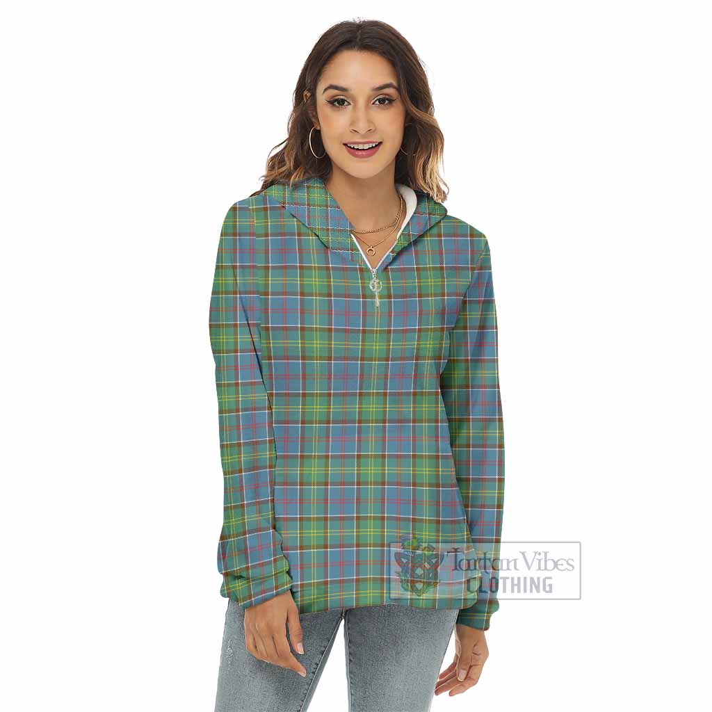 Whitelaw Tartan Women's Borg Fleece Hoodie with Half Zip - Tartan Vibes Clothing