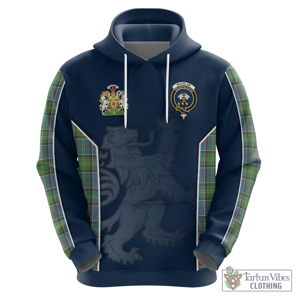 Tartan Vibes Clothing Whitelaw Tartan Hoodie with Family Crest and Lion Rampant Vibes Sport Style