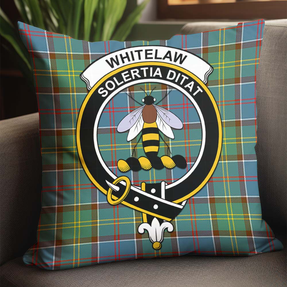Whitelaw Tartan Pillow Cover with Family Crest - Tartan Vibes Clothing