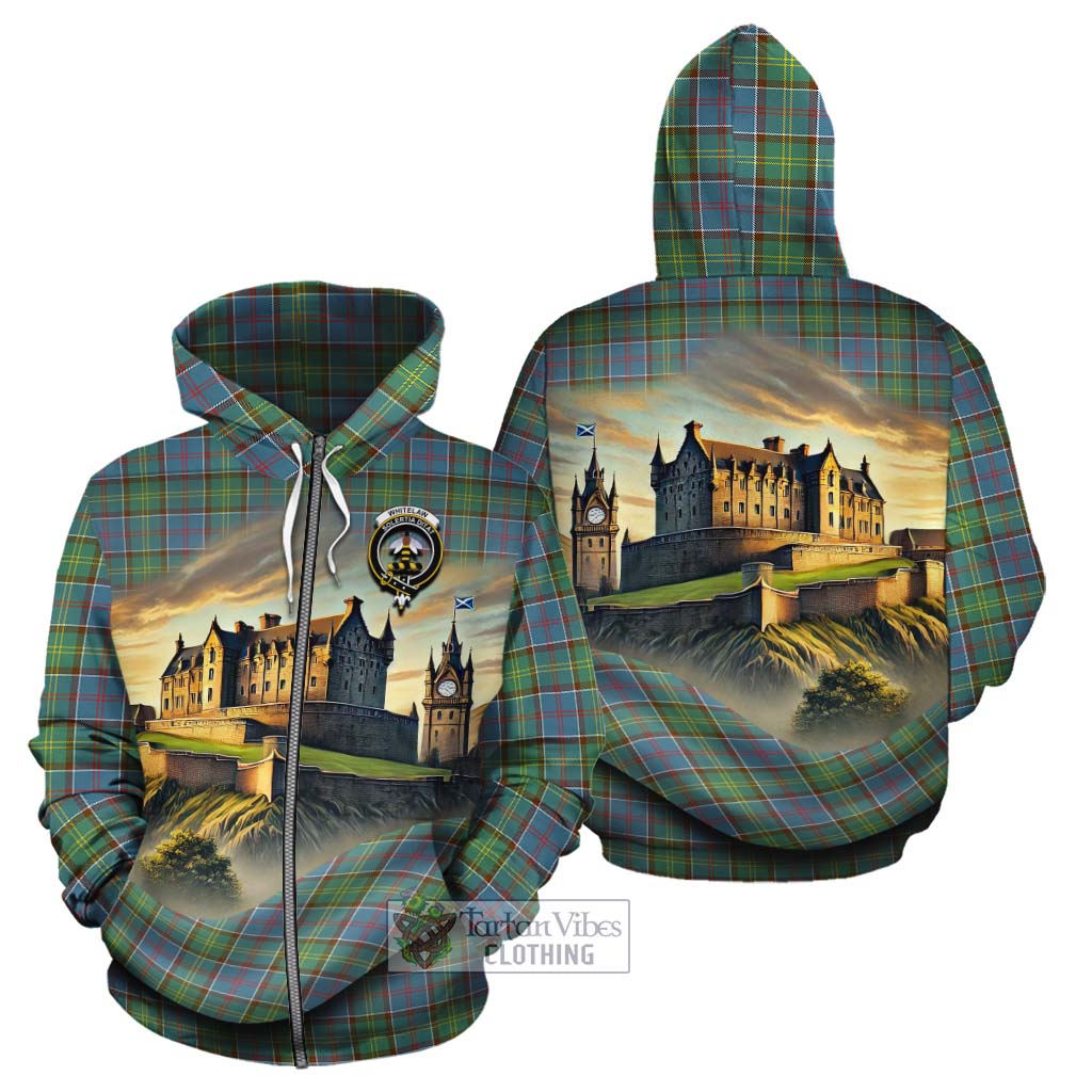 Whitelaw Tartan Family Crest Cotton Hoodie with Scottish Ancient Castle Style Zip Hoodie - Tartan Vibes Clothing