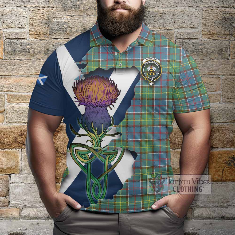 Tartan Vibes Clothing Whitelaw Tartan Family Crest Polo Shirt Scottish Thistle Celtic Inspired