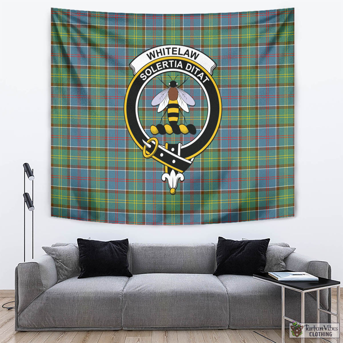 Whitelaw Tartan Tapestry Wall Hanging and Home Decor for Room with Family Crest - Tartan Vibes Clothing