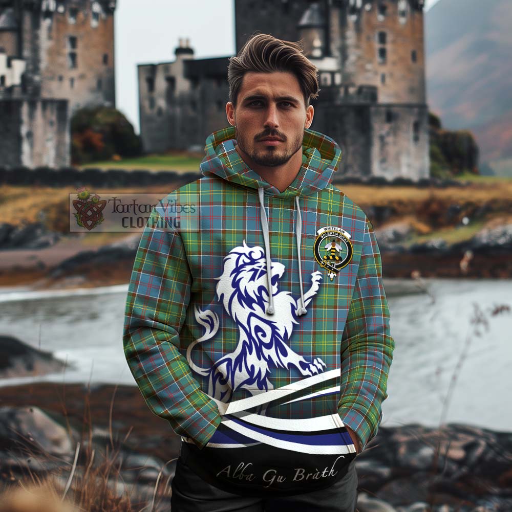 Whitelaw Tartan Cotton Hoodie with Alba Gu Brath Regal Lion Emblem - Tartan Vibes Clothing