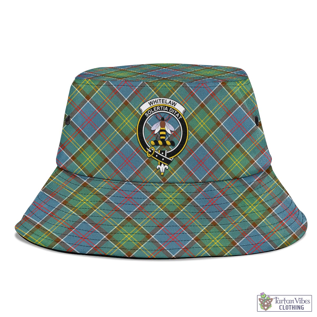 Tartan Vibes Clothing Whitelaw Tartan Bucket Hat with Family Crest