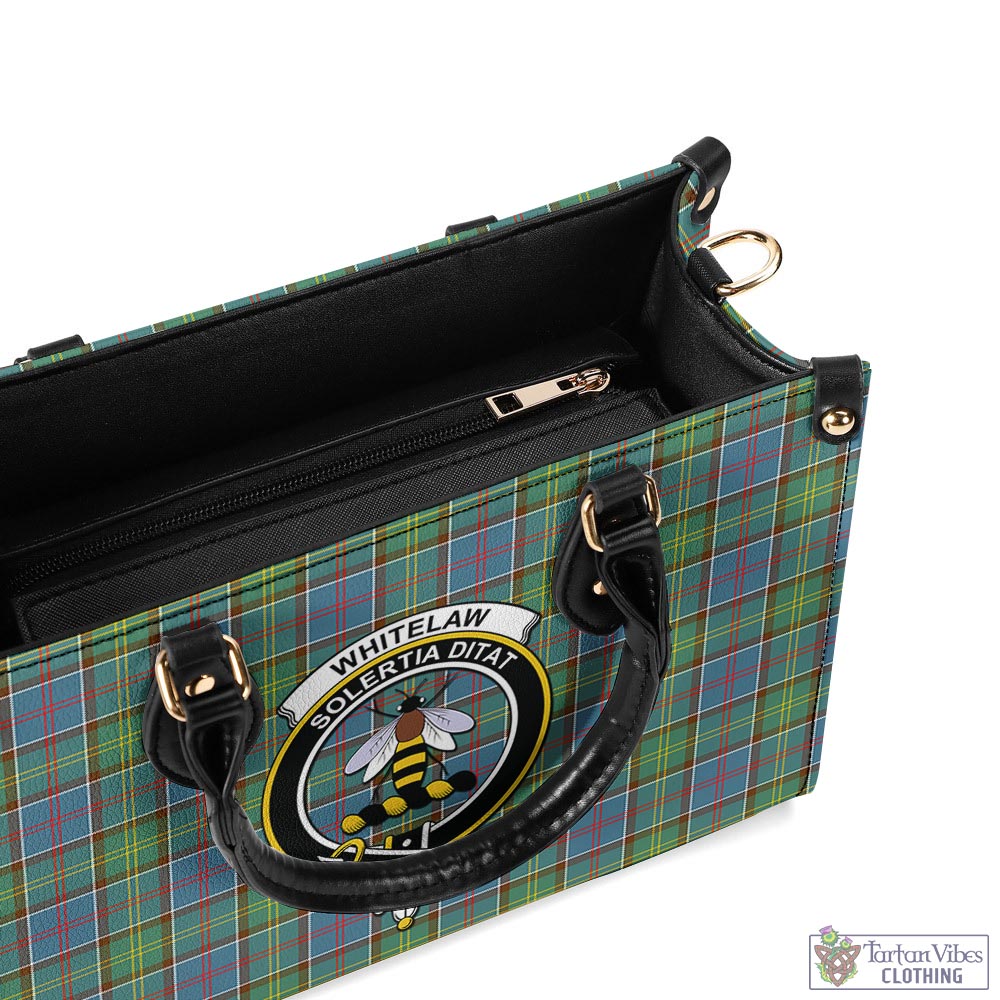 Whitelaw Tartan Luxury Leather Handbags with Family Crest - Tartan Vibes Clothing