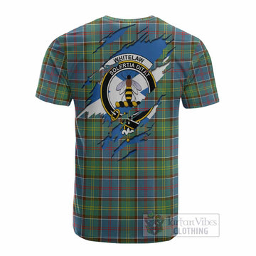 Whitelaw Clan Crest In Me Tartan Cotton T-shirt Scotland Flag Style