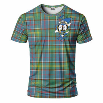 Whitelaw Clan Crest In Me Tartan T-Shirt Scotland Flag Style