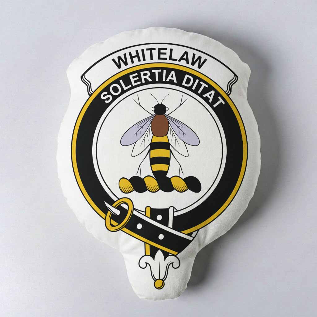Whitelaw Clan Crest Shaped Throw Pillow, Scottish Clan Badge Decorative Pillow