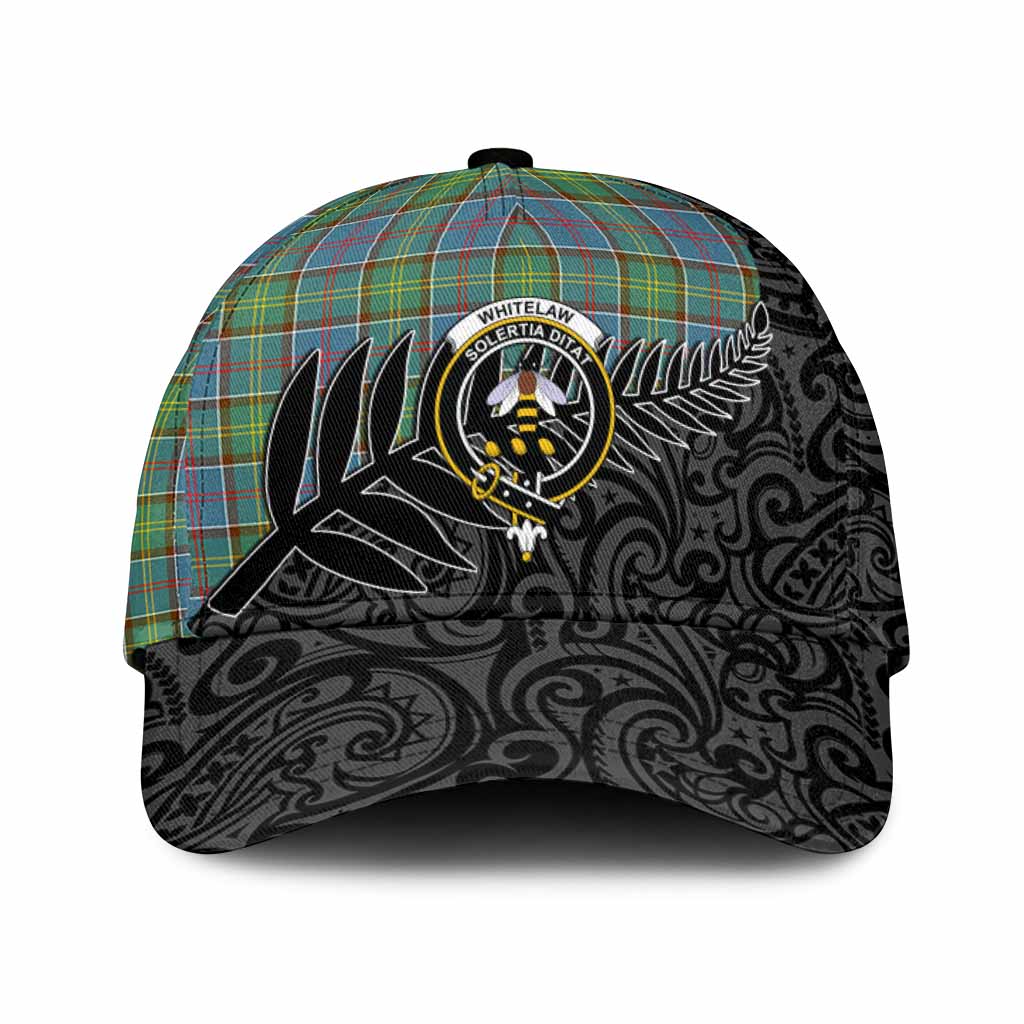 Whitelaw Crest Tartan Classic Cap with New Zealand Silver Fern Half Style