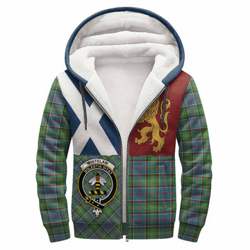 Whitelaw Crest Tartan Sherpa Hoodie with Lion Rampant Saltire Style