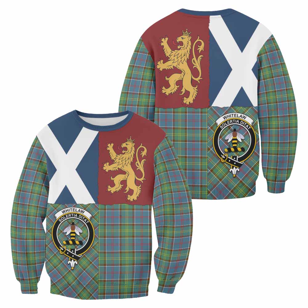 Whitelaw Crest Tartan Sweatshirt with Lion Rampant Saltire Style