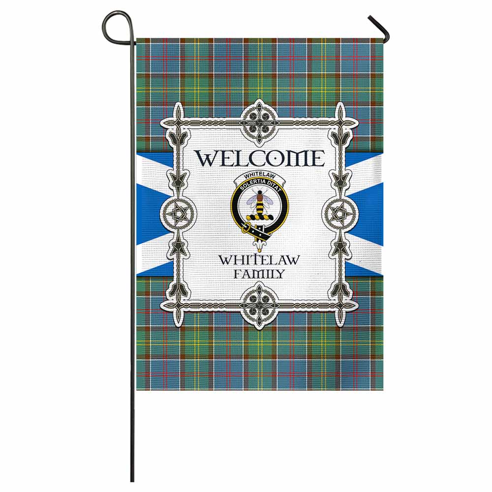 Whitelaw Family Crest Tartan Welcome Garden Flag Saltire Harmony Style - Tartan Vibes Clothing