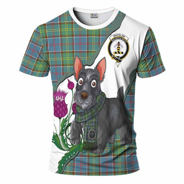Whitelaw Scottish Terrier Tartan Crest T-Shirt Thistle Heritage Art