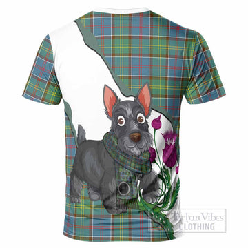 Whitelaw Scottish Terrier Tartan Crest T-Shirt Thistle Heritage Art