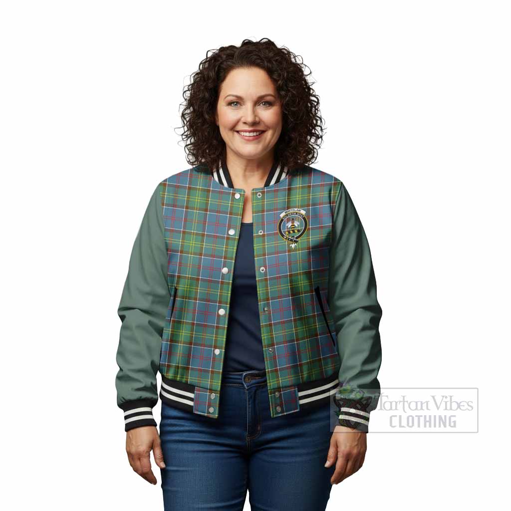 Whitelaw Tartan Accent Baseball Jacket with Family Crest