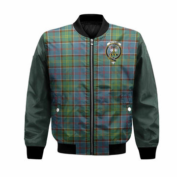 Whitelaw Tartan Accent Bomber Jacket with Family Crest