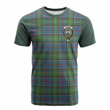 Whitelaw Tartan Accent Cotton T-shirt with Family Crest