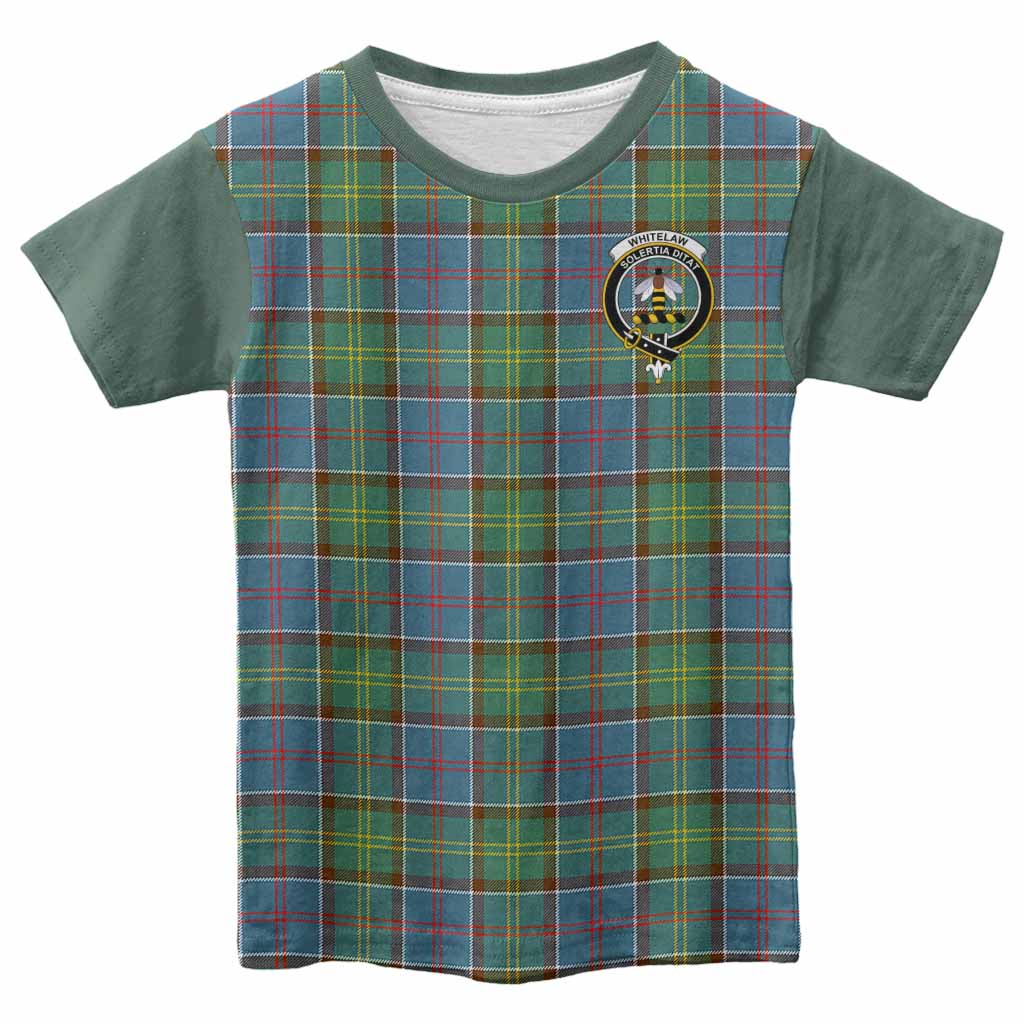 Whitelaw Tartan Accent Kid T-shirt with Family Crest
