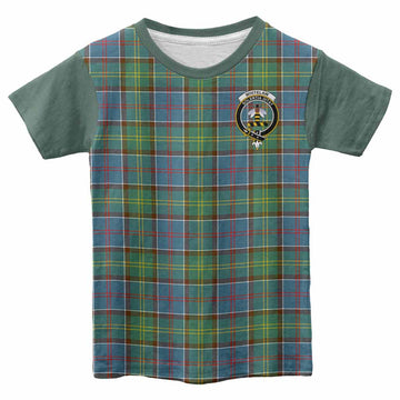 Whitelaw Tartan Accent Kid T-shirt with Family Crest