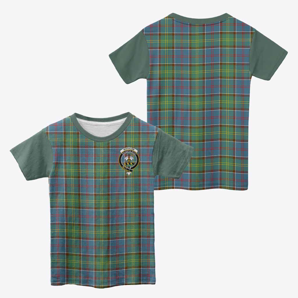 Whitelaw Tartan Accent Kid T-shirt with Family Crest