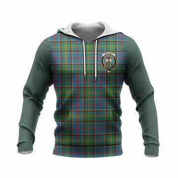 Whitelaw Tartan Accent Knitted Hoodie with Family Crest