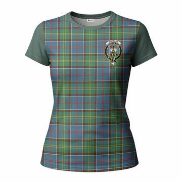 Whitelaw Tartan Accent Women T shirt with Family Crest