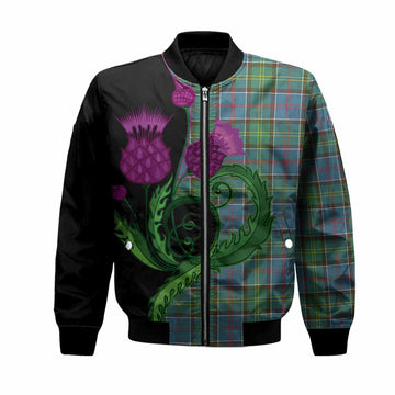 Whitelaw Tartan Bomber Jacket Traditional Scottish Thistle