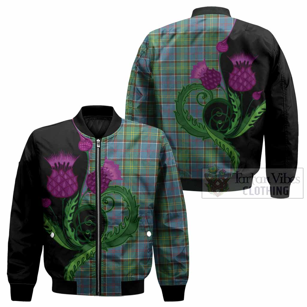 Whitelaw Tartan Bomber Jacket Traditional Scottish Thistle