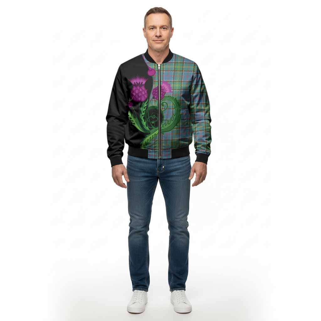 Whitelaw Tartan Bomber Jacket Traditional Scottish Thistle