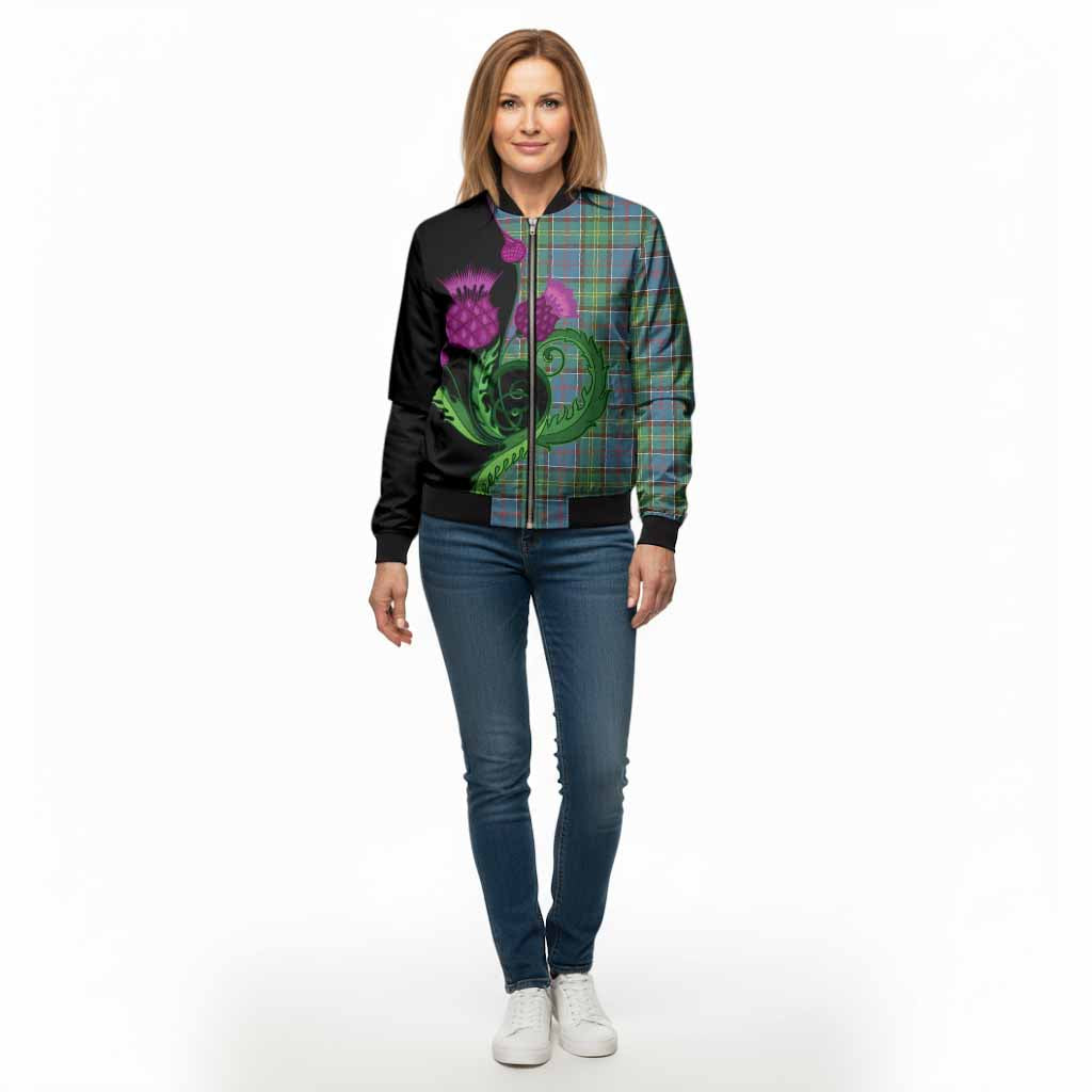 Whitelaw Tartan Bomber Jacket Traditional Scottish Thistle