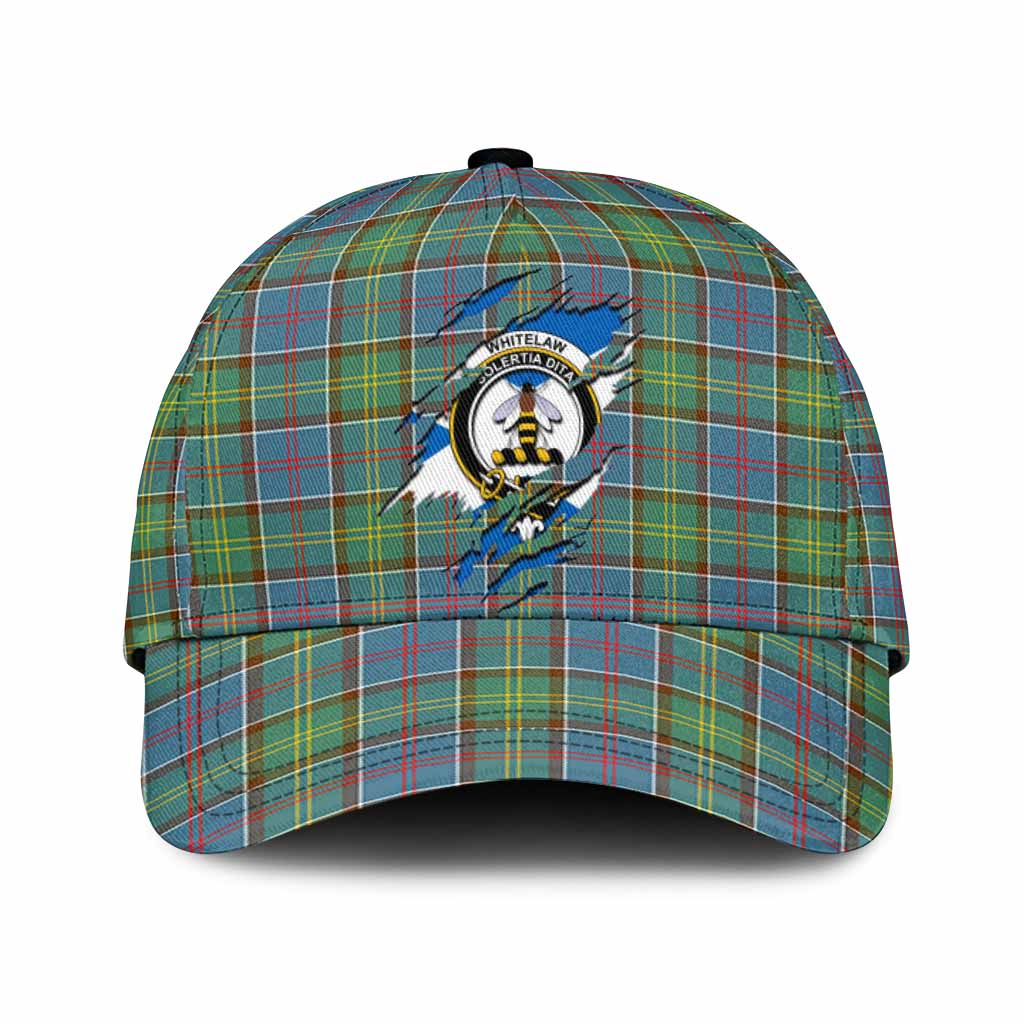 Whitelaw Tartan Classic Cap with Family Crest In Me Style